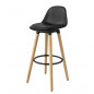 Tabouret de Bar avec Dossier et Repose-pieds Noir