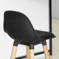 Tabouret de Bar avec Dossier et Repose-pieds Noir
