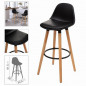 Tabouret de Bar avec Dossier et Repose-pieds Noir