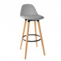 Tabouret de Bar avec Dossier et Repose-pieds Gris