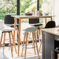 Tabouret de Bar avec Dossier et Repose-pieds Blanc