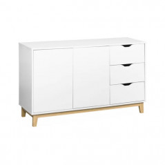 Commode Meuble Etagère 3 Tiroirs 120 x 39.5 x 75 cm