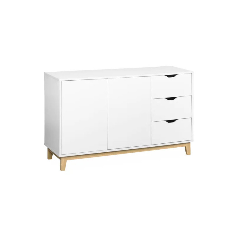 Commode Meuble Etagère 3 Tiroirs 120 x 39.5 x 75 cm