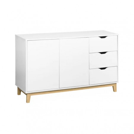 Commode Meuble Etagère 3 Tiroirs 120 x 39.5 x 75 cm