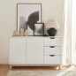 Commode Meuble Etagère 3 Tiroirs 120 x 39.5 x 75 cm