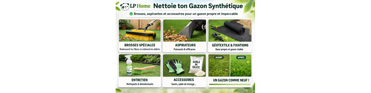 Nettoyer son gazon synthétique – Brosses et entretien | LP Home